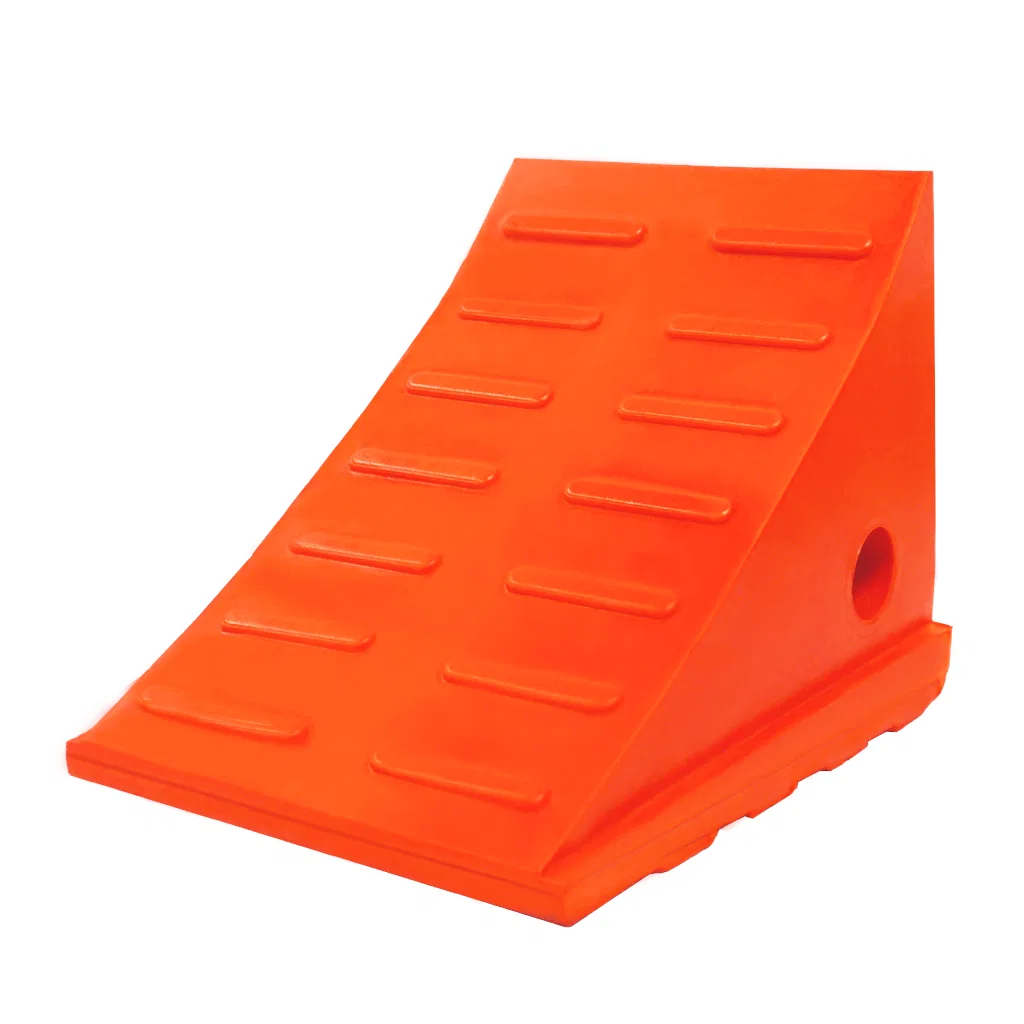 WC-UO650 – DRIVER IND. Wheel Chock, Orange Polyurethane Single Tire Diameter Up To 46 Inch 35 Ton Maximum Capacity